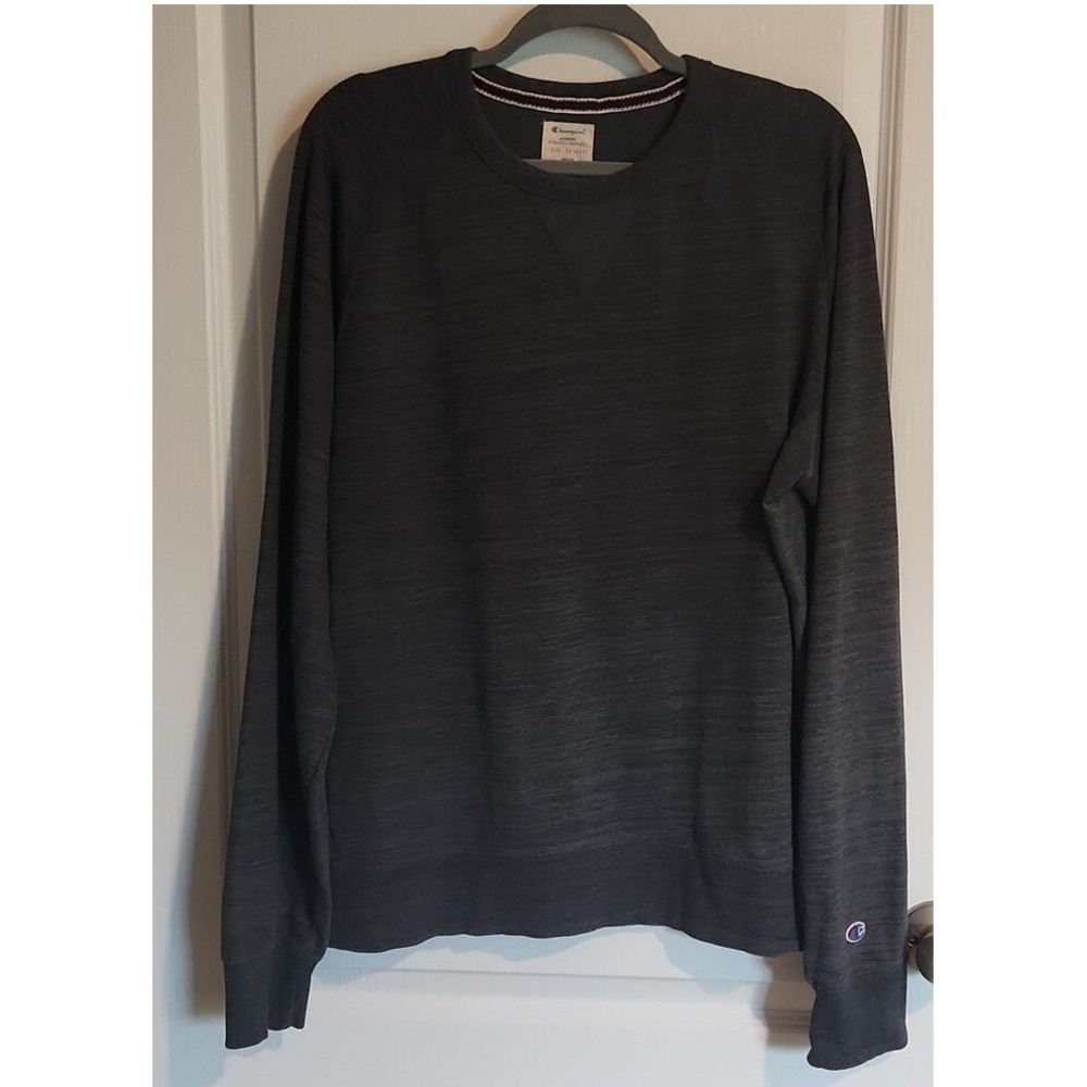 Champion Vintage Style Crew Neck Sweatshirt Gray Logo XXL Camping Gorpcore Dad